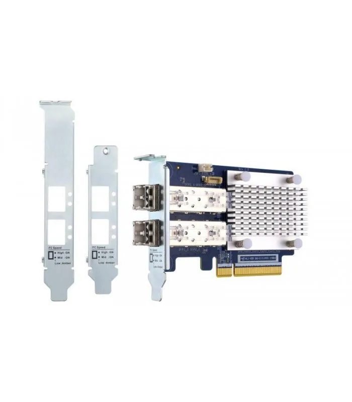 qnap qxp 16g2fc dual port 16gb enhanced gen 5 fibre channel host bus adapter with sfp transceivers