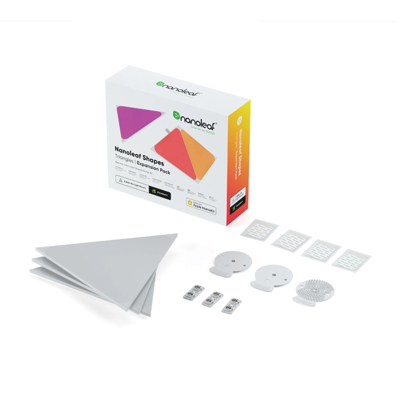 nanoleaf shapes light panels triangles expansion pack 3nl47 0001tw 3pk@1x