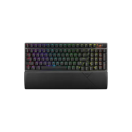 (90MP01W2-BKLA00) ROG Claymore II modular TKL 80%/100% gaming mechanical keyboard with ROG RX Optical Mechanical Switches, detachable numpad & wrist rest, wired & wireless 2.4G modes, extra customizable clicky hotkeys, volume control wheel and wireless Aura Sync