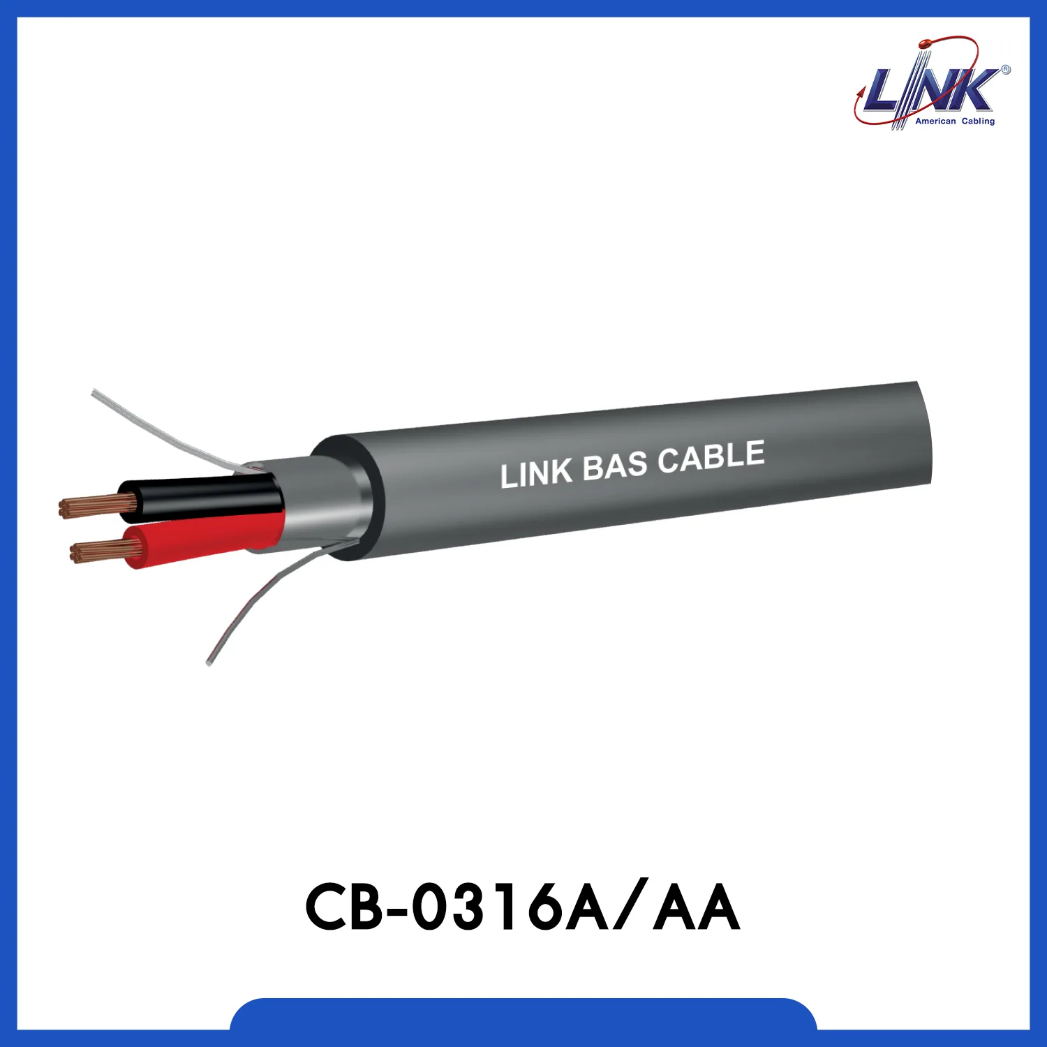 LINK BAS TWISTED PAIR TC 2C 16 AWG 1 Pair Cable 500 M. /Reel (CB-0316AA ...