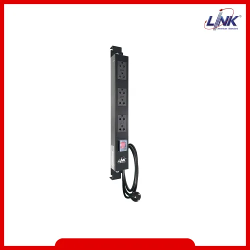 LINK PDU 6 TIS OUTLET (Lighting SW w/Guard + Protection 16A) รางไฟ มอก. ที่มี Protection และสวิสซ์ไฟ (CH-10306A)
