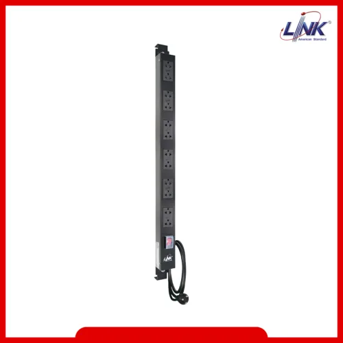 LINK PDU 12 TIS OUTLET (Lighting SW w/Guard + Protection 16A) รางไฟ มอก. ที่มี Protection และสวิสซ์ไฟ (CH-10312A)