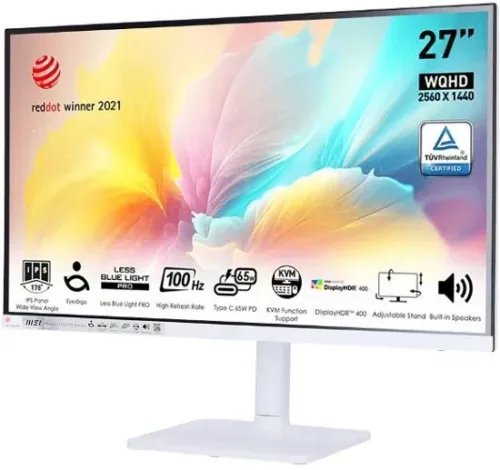 (MD272QXPW) MONITOR (จอคอมพิวเตอร์) MSI Modern MD272QXPW27.0" IPS 16:9 1,000 : 1 2560 x 1440 (WQHD) @100Hz - Image 2