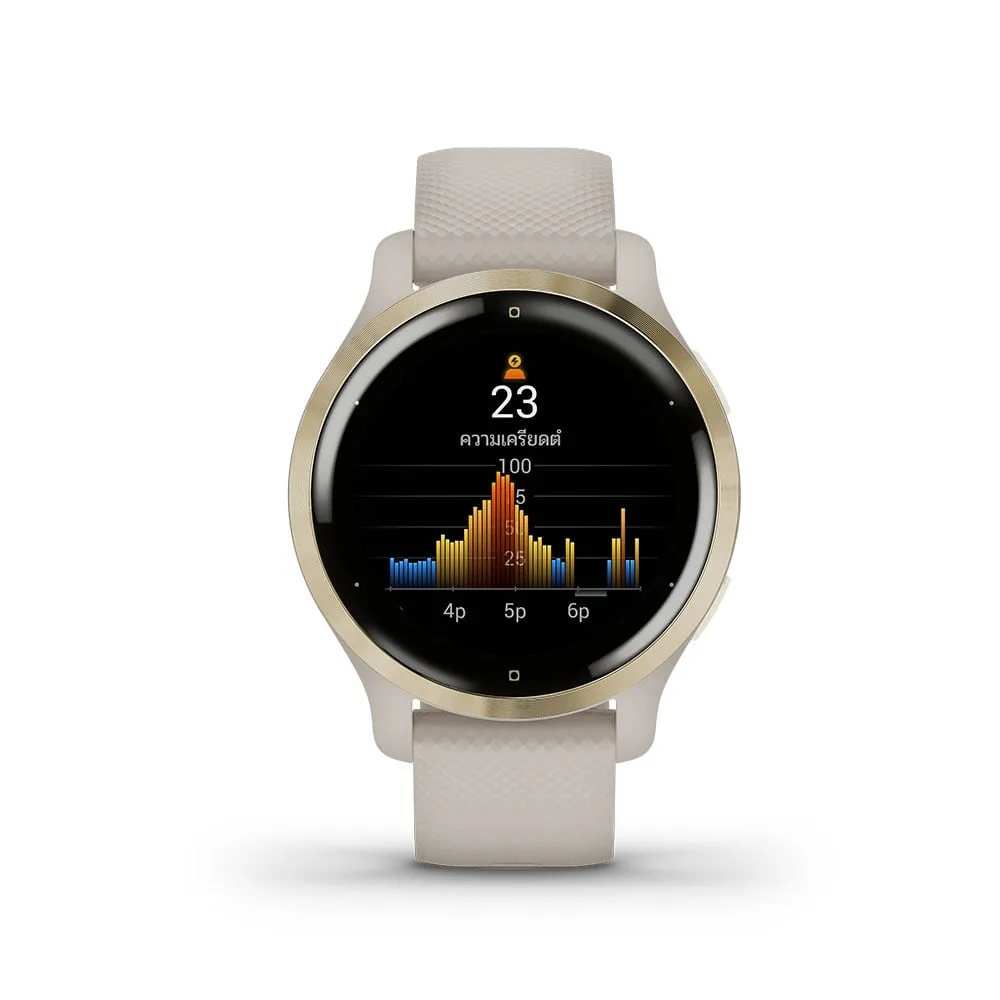 SMARTWATCH (นาฬิกาอัจฉริยะ) GARMIN VENU 2S (753759281670) LIGHT GLOD BEZEL