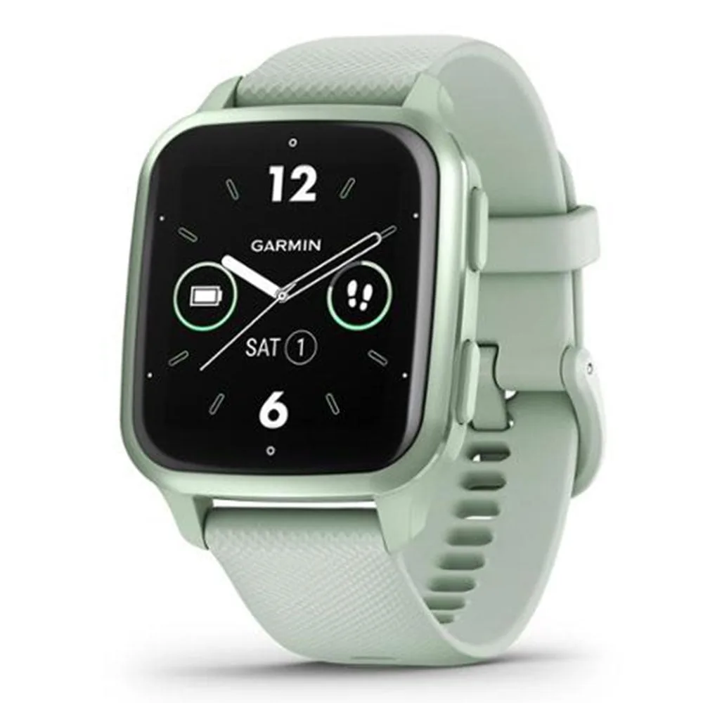 SMART WATCH (นาฬิกาอัจฉริยะ) GARMIN VENU SQ2 METALLIC MINT ALUMINUM BEZEL WITH COOL MINT CASE AND SILICONE BAND