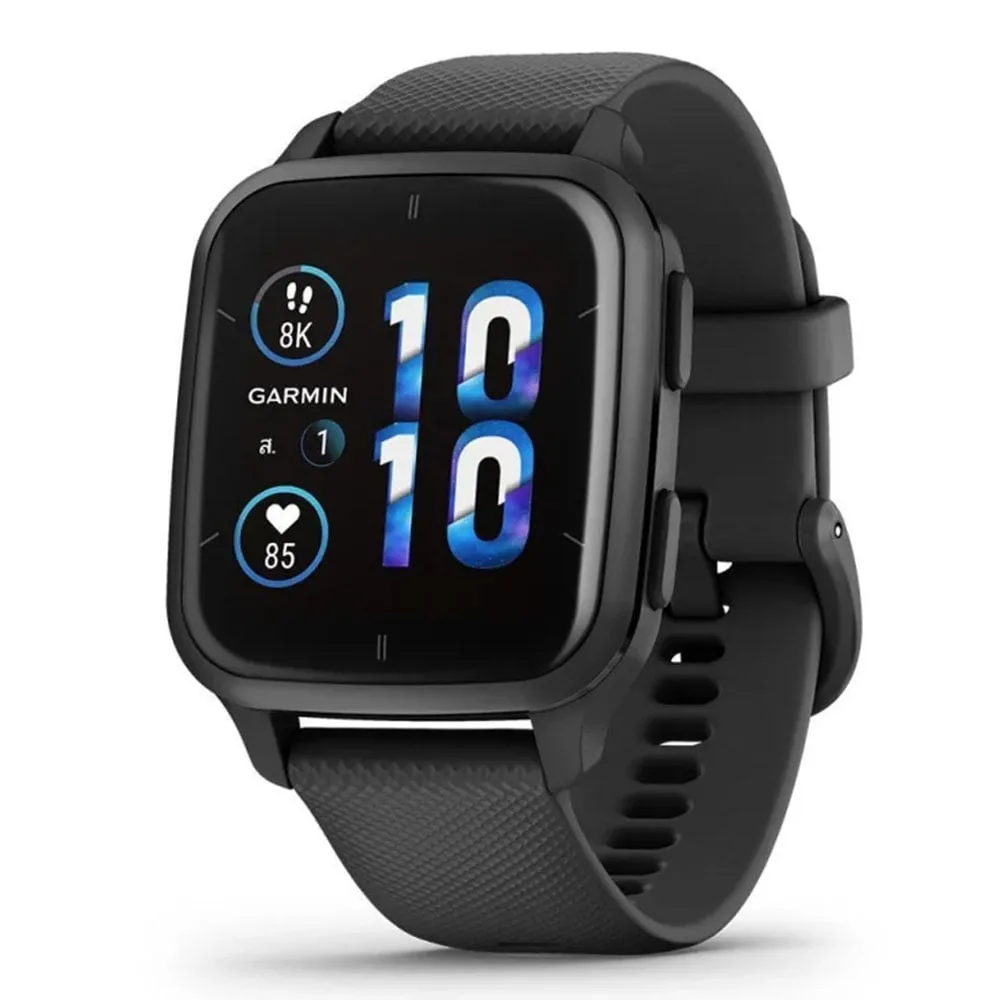 SMART WATCH (นาฬิกาอัจฉริยะ) GARMIN VENU SQ 2 MUSIC SLATE WITH BLACK BAND
