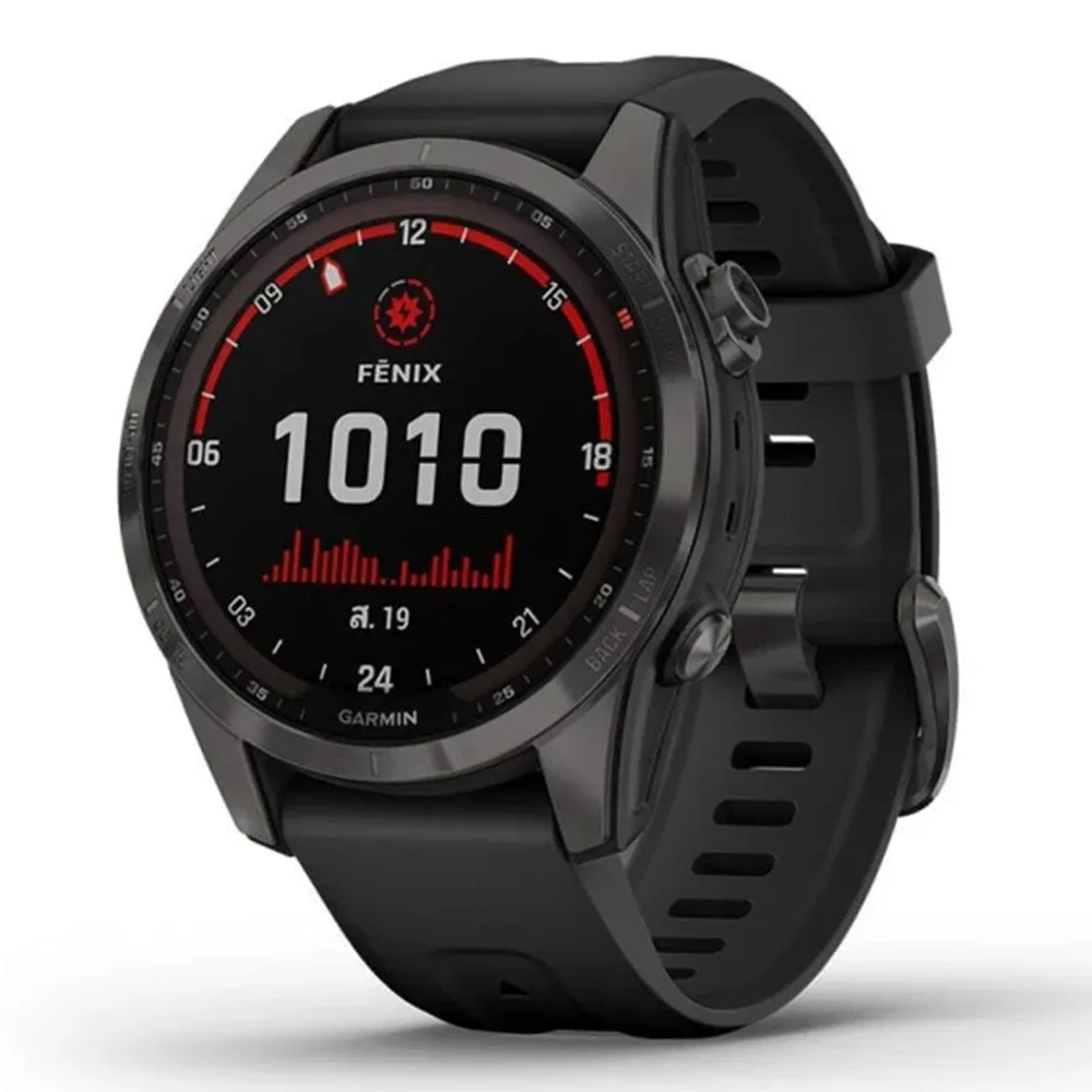 SMART WATCH (นาฬิกาอัจฉริยะ) GARMIN FENIX 7S SAPPHIRE SOLAR CARBON GRAY DLC TITANIUM WITH BLACK BAND