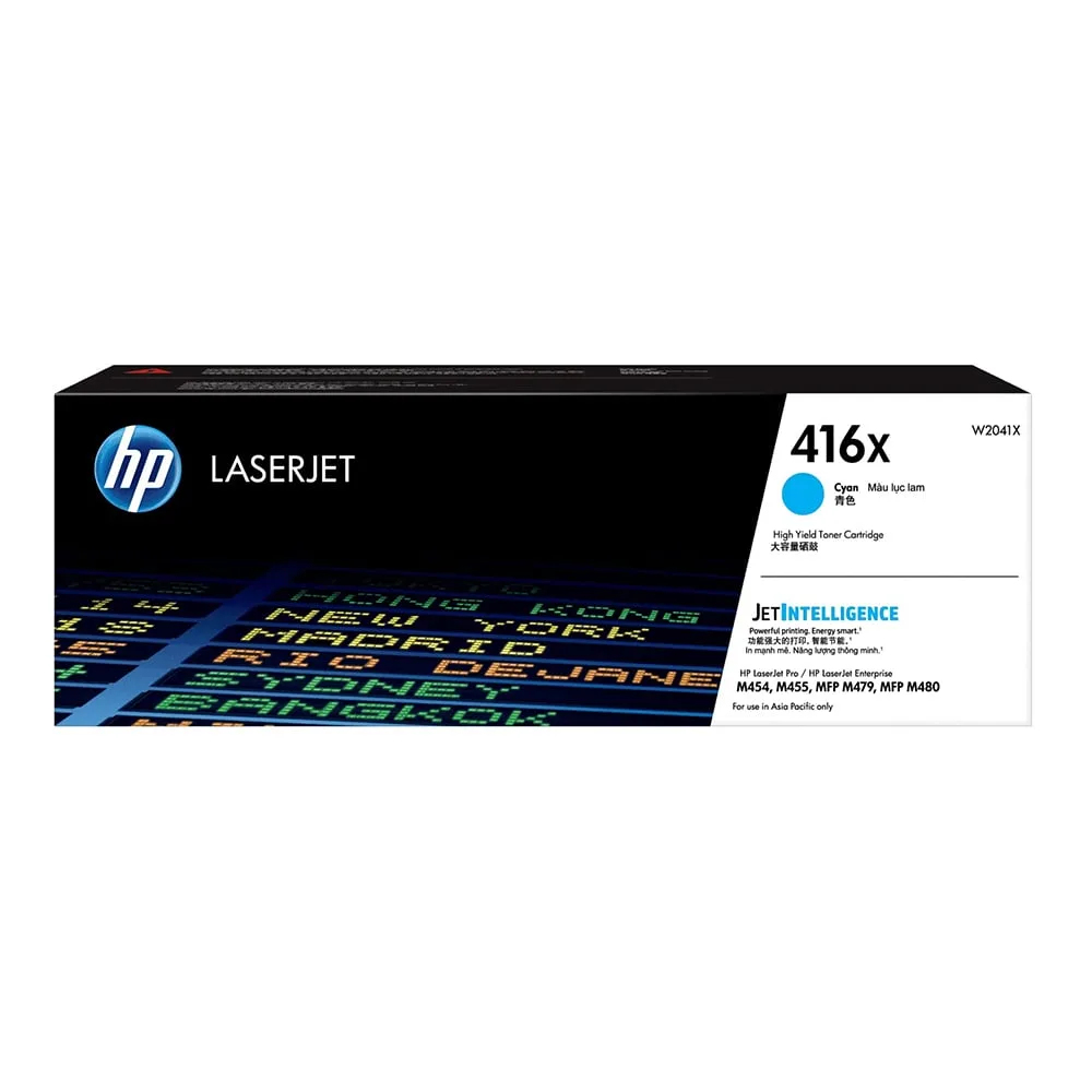 TONER HP (หมึกสำหรับเครื่องพิมพ์) LASERJET CARTRIDE HP 416X CYAN (W2041X) (HPI-W2041X)