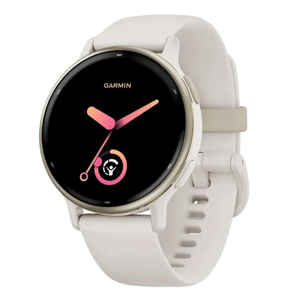 SMART WATCH (สมาร์ทวอทช์) GARMIN VIVOACTIVE 5 CREAM GOLD ALUMINUM BEZEL WITH IVORY CASE AND SILICONE BAND