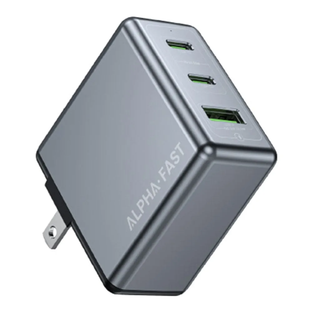 ADAPTER CHARGER (อะแดปเตอร์) ALPHA-X ADATER ALC-GAN65W 3PORT A1C2 (BLACK)