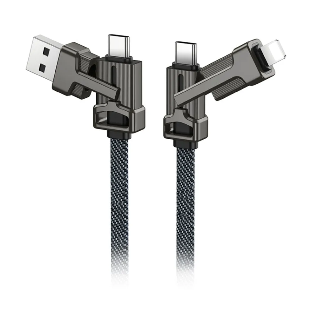 USB-C CABLE (สายยูเอสบีซี) ALPHA-X DATA CABLE AL-4IN1-06 65W 1M (BLACK)