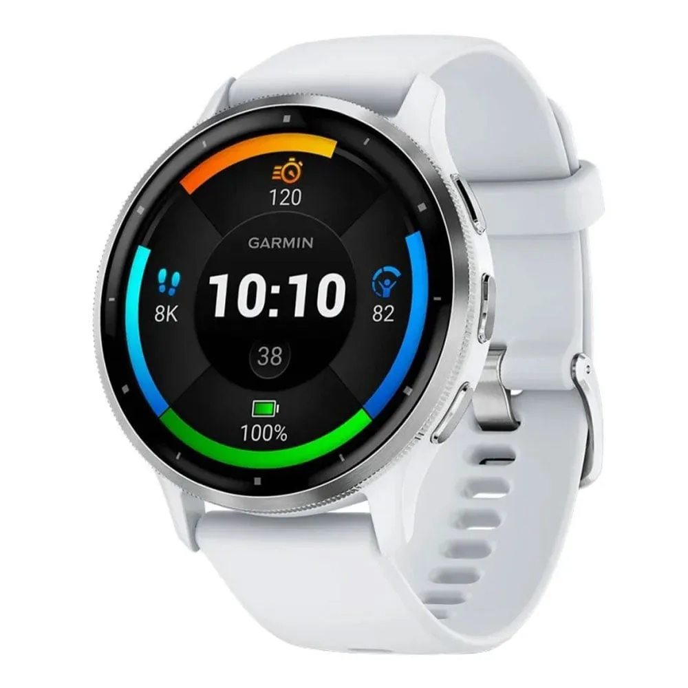 SMART WATCH (นาฬิกาอัจฉริยะ) GARMIN VENU 3 SILVER STAINLESS STEEL BEZEL WITH WHITESTONE CASE AND SILICONE BAND (010-02784-50)