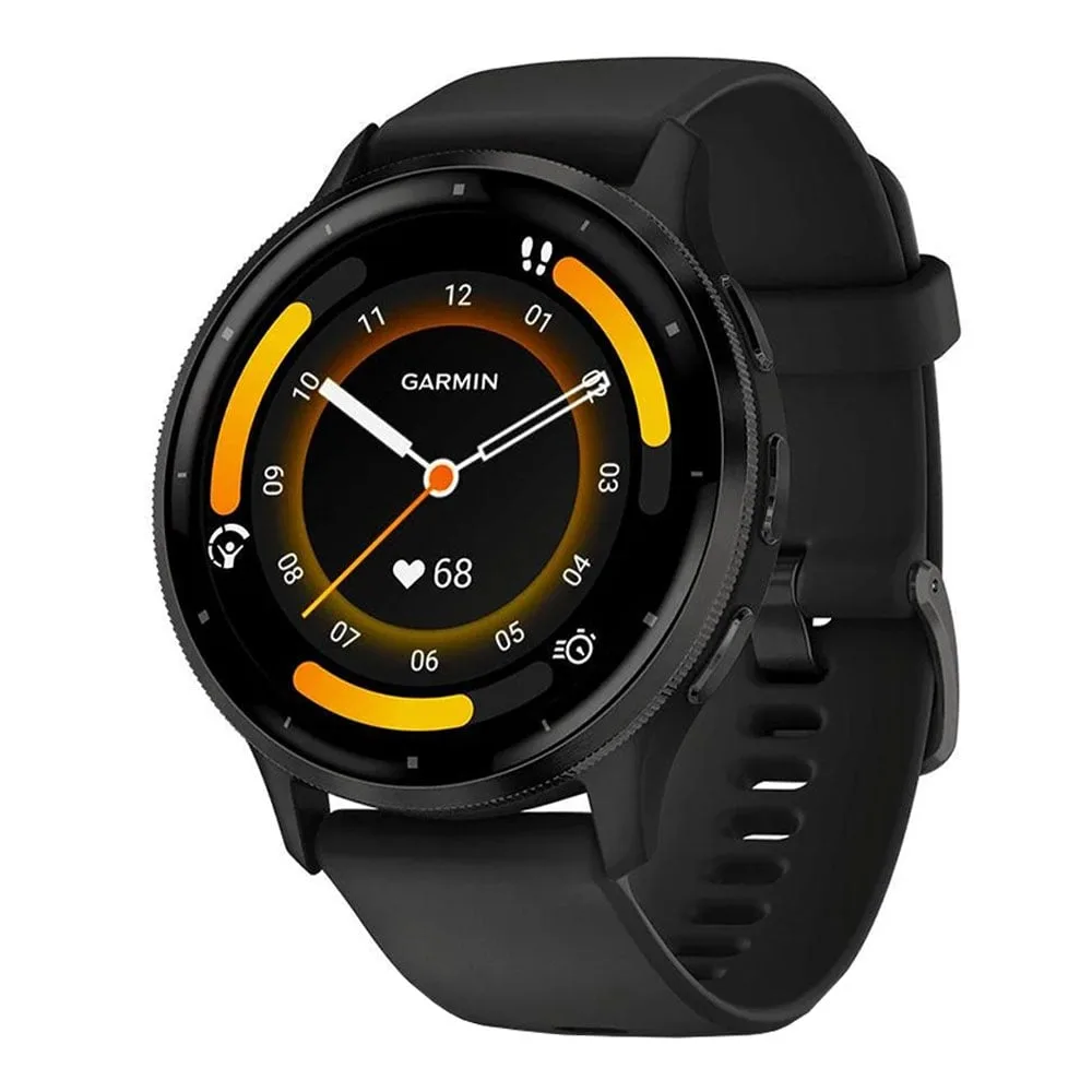 SMART WATCH (นาฬิกาอัจฉริยะ) GARMIN VENU 3 SLATE STAINLESS STEEL BEZEL WITH BLACK CASE AND SILICONE BAND (010-02784-51)
