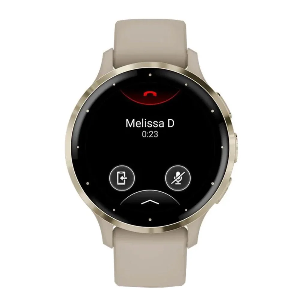 SMART WATCH (นาฬิกาอัจฉริยะ) GARMIN VENU 3S CREAM GOLD STAINLESS STEEL BEZEL WITH FRENCH GRAY CASE AND SILICONE BAND (010-02785-52) - Image 2