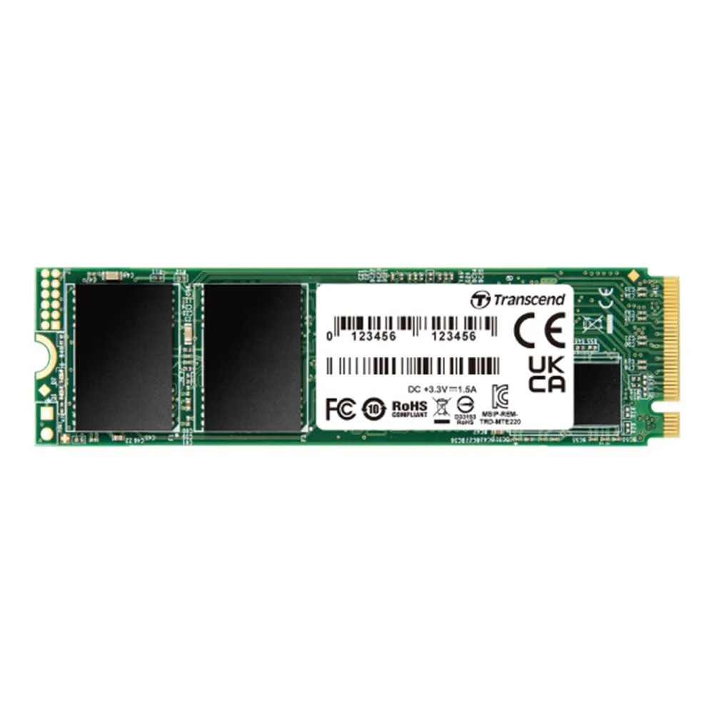 1 TB SSD (เอสเอสดี) TRANSCEND MTE220S M.2 2280 PCIe GEN3 x4 3D TLC DRAM (TS1TMTE220S)