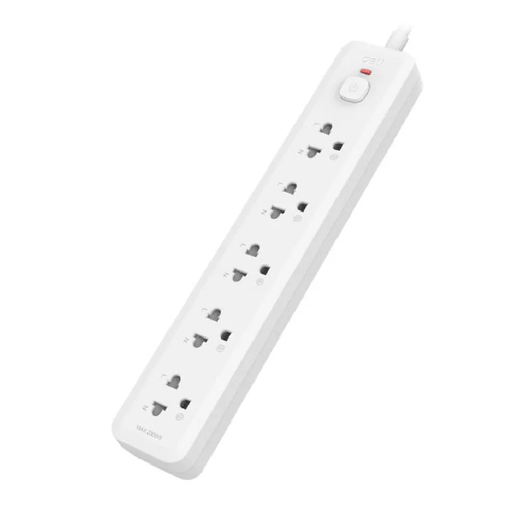 PLUG (ปลั๊กไฟ) DELI T465 5SOCKETS 10A 3M (DLI-T465)