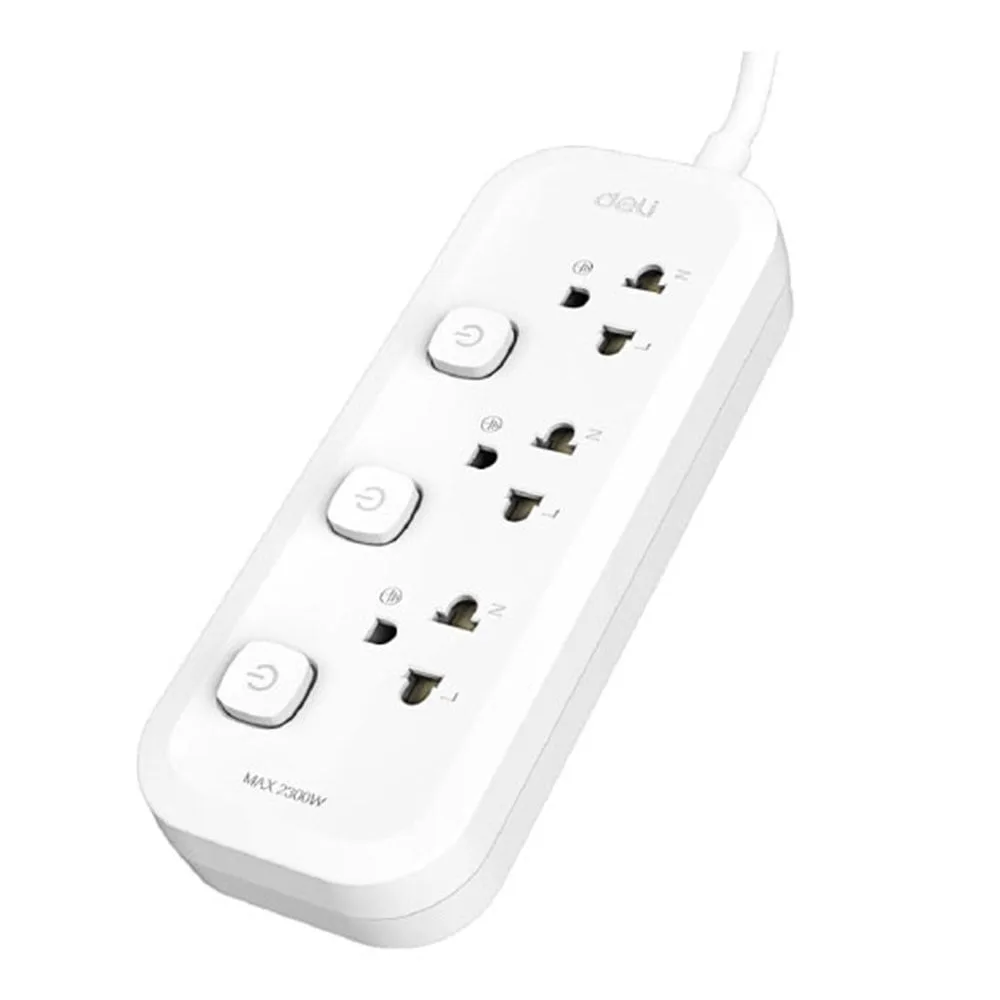 PLUG (ปลั๊กไฟ) DELI T469 3SOCKETS 3M SWITCH (DLI-T469)