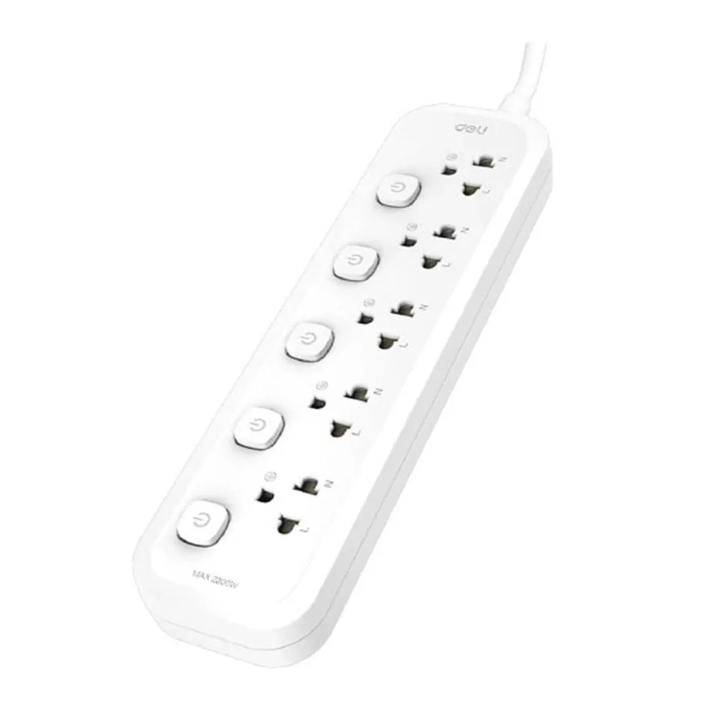 PLUG (ปลั๊กไฟ) DELI T474 5SOCKETS 5M SWITCH (DLI-T474)