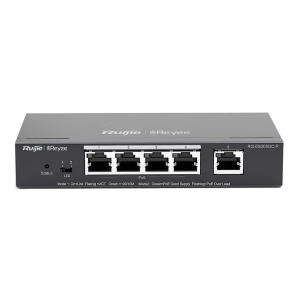 SWITCH (สวิตซ์) RUIJIE RG-ES205GC-P L2 SMART CLOUD SWITCHES (RG-ES205GC-P) BLACK