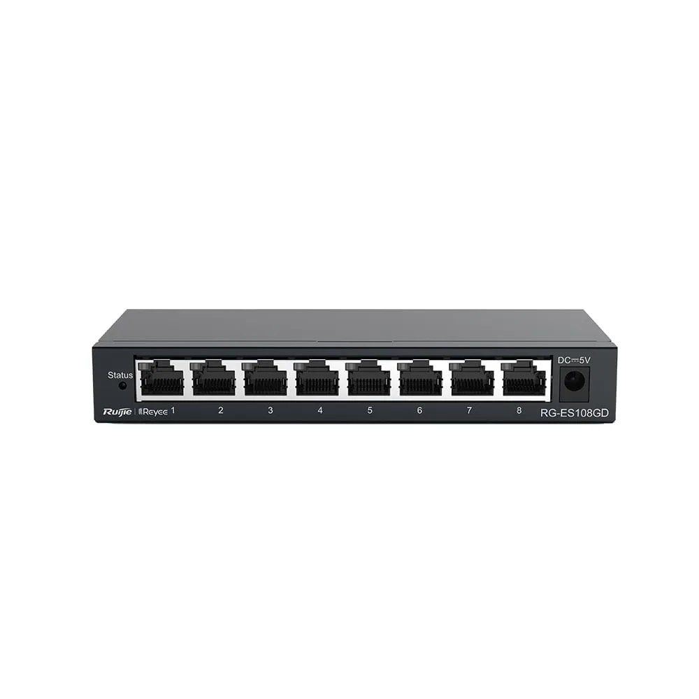 SWITCH (สวิตซ์) RUIJIE RG-ES108GD METAL CASE UNMANAGED SWITCHES OLD - BLACK