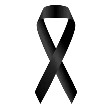 pngtree black ribbon for condolence mourning and melanoma awarness png image