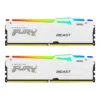 (KF556C40BWAK2-32) 32GB (16GBx2) DDR5 5600MHz RAM (หน่วยความจำ) KINGSTON FURY BEAST DDR5 RGB (WHITE)