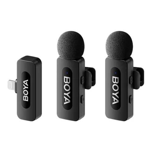(BY-V2) WIRELESS MICROPHONE (ไมโครโฟนไร้สาย) BOYA BY-V2 V2.0 2 MIC + LIGHTNING RECEIVER - BLACK