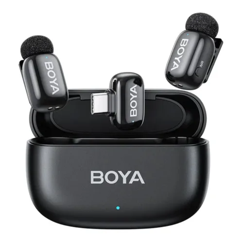 (BOYAMINI-14) WIRELESS MICROPHONE (ไมโครโฟนไร้สาย) BOYA MINI 2 MIC + USB-C RECEIVER - BLACK (MODEL 14)